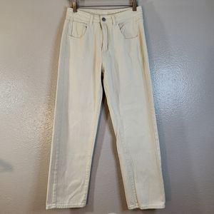Dazy Relaxed Fit High Waisted Cream Jeans